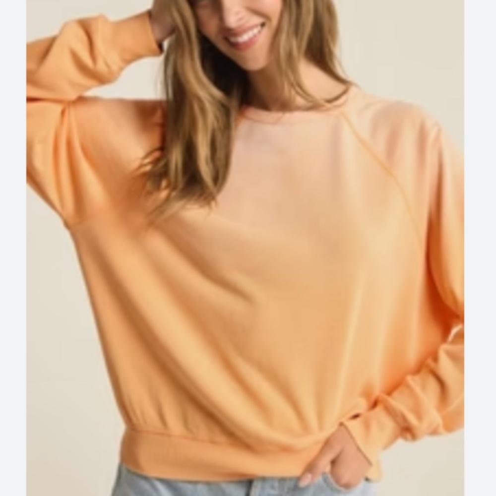 Z Supply Peach Crewneck Sweatshirt